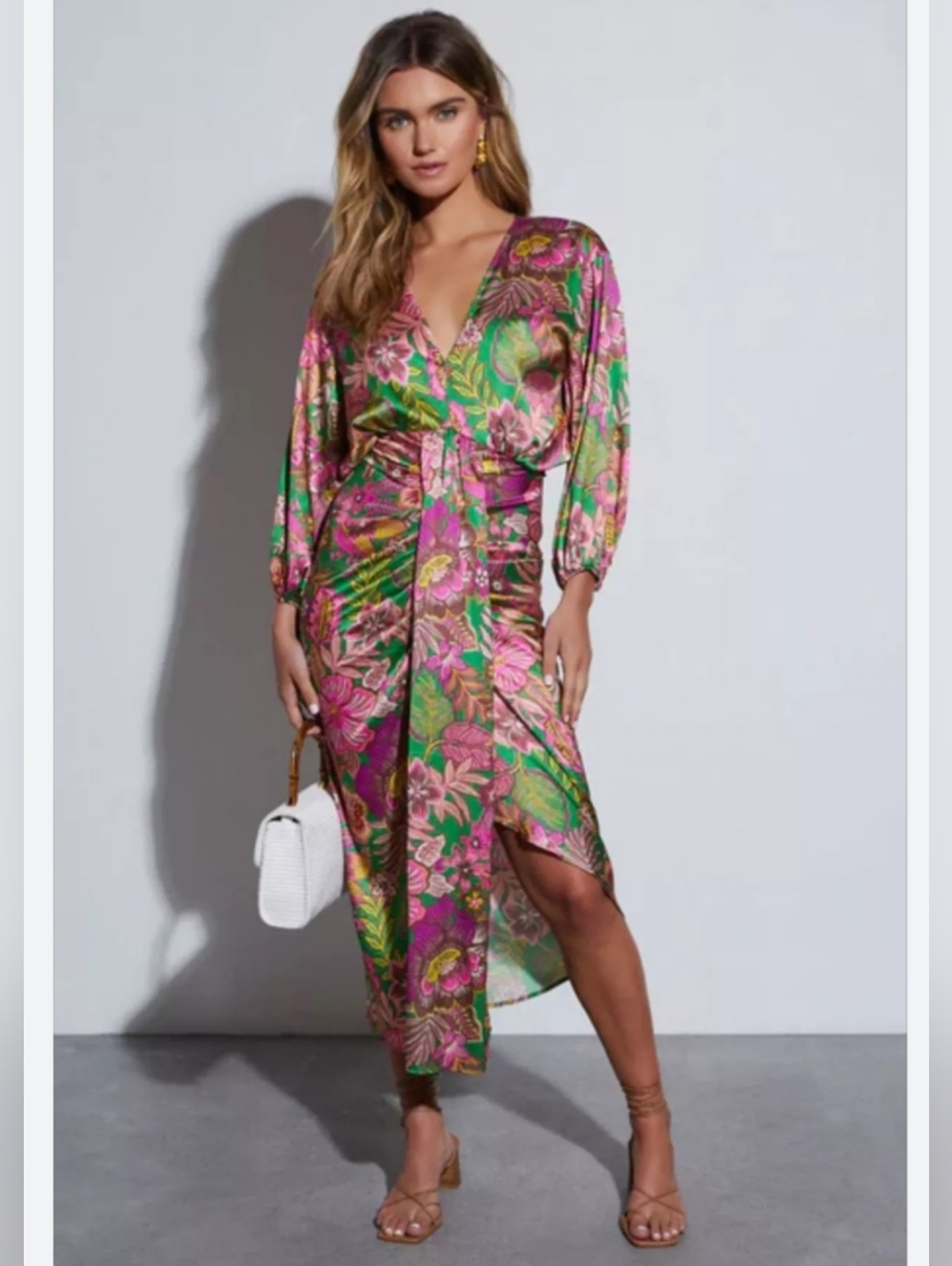 🌺 Gorgeous Flying Tomato Silky Floral Dress Medium 🌺